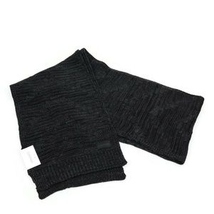 Calvin Klein Mens Black Knit Textured Fall Rectangle Scarf